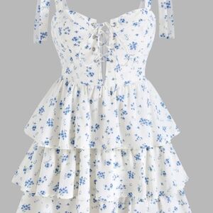 Cider Blue Floral  Dress